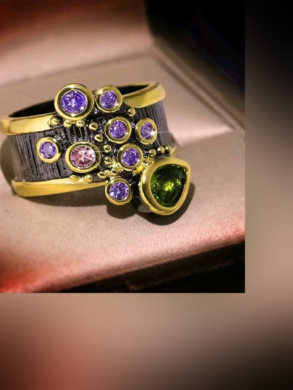 Vintage Women Ring Multi Shape Colorful CZ Wedding Engagement Jewelry - Picture 9 of 9